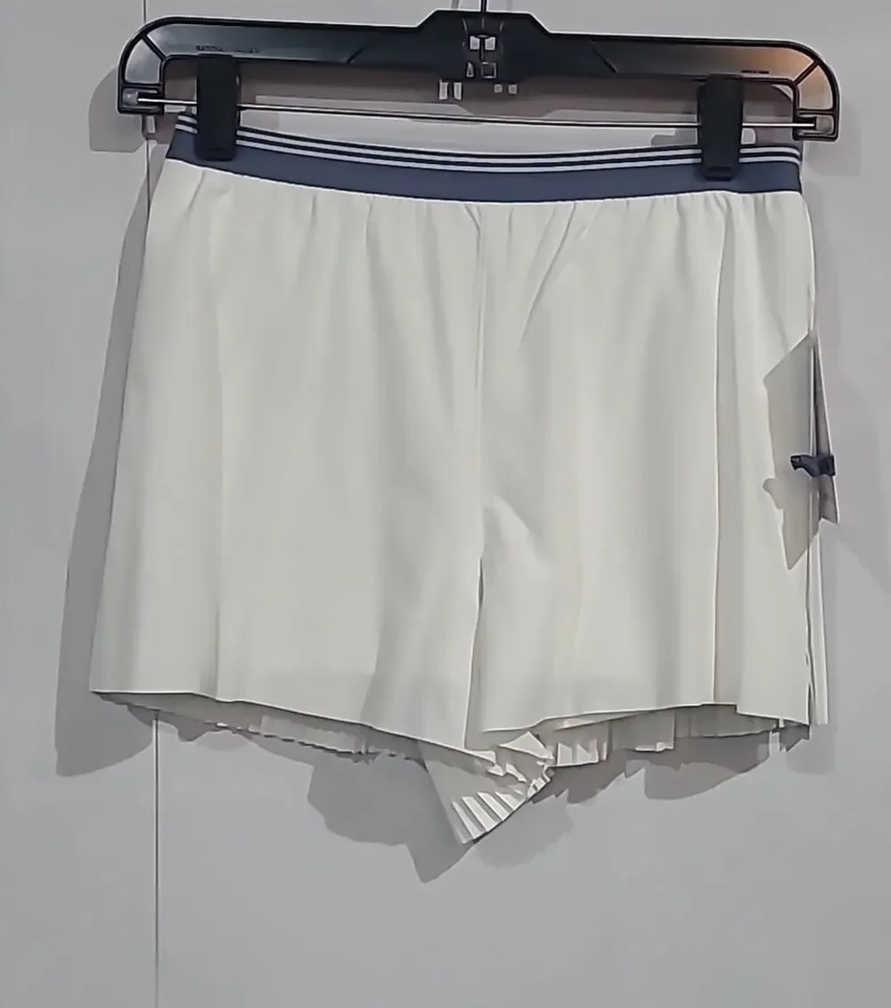Athleta Girl SZ L Perfect Pleat Short Flat Front Skort NEW White Gray Tennis